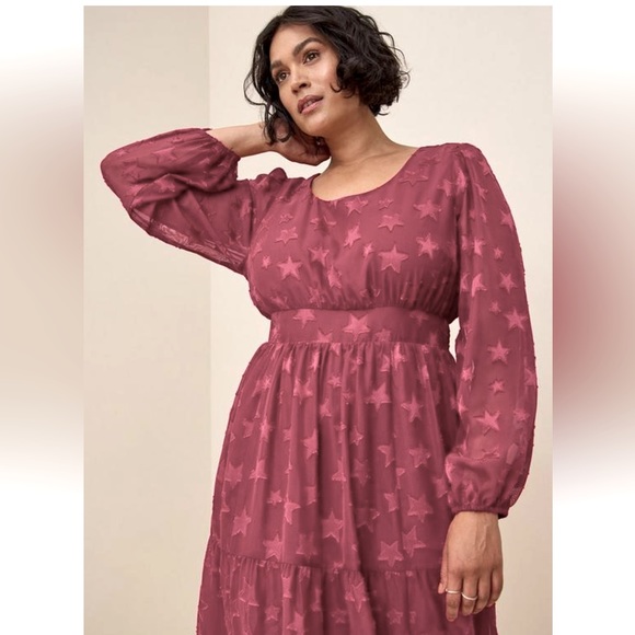 torrid Dresses & Skirts - Torrid - Mini Clip Dot Chiffon Tiered Dress